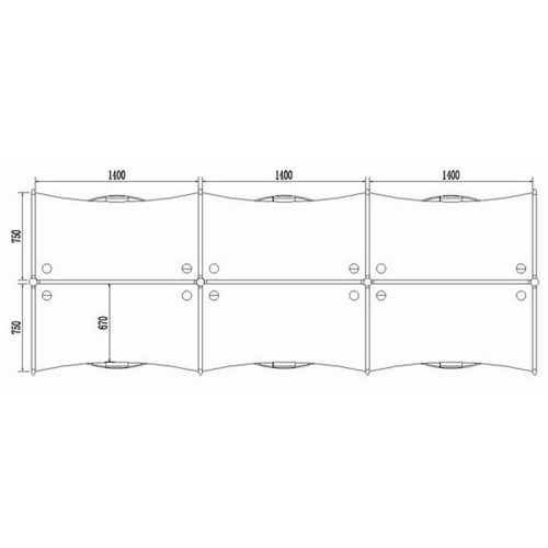 Partitioned Workstations 6 Person Desks 4200x1500mm_2 - Theodist