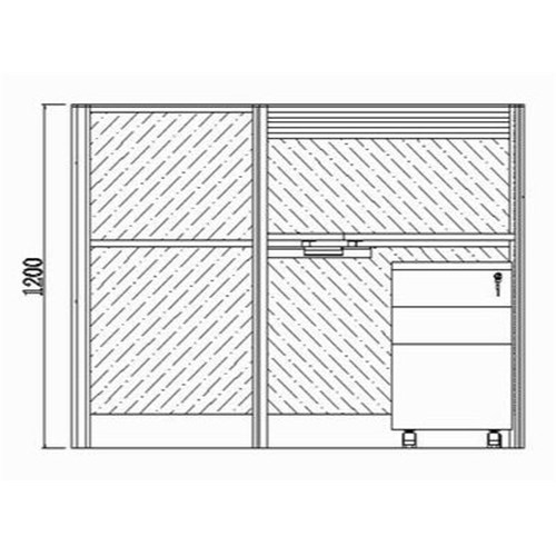 Partitioned Workstations 1 Person Complete Desk 1500x1500mm_3 - Theodist