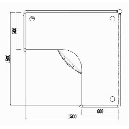 Partitioned Workstations 1 Person Complete Desk 1500x1500mm_2 - Theodist