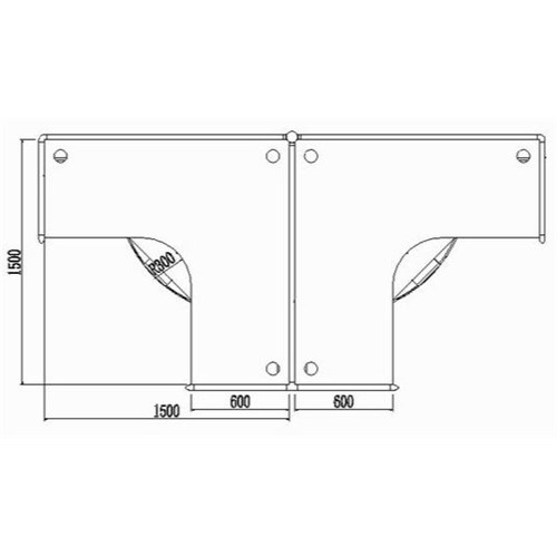 Partitioned Workstations 2 Person Complete Desks 1500x3000mm_3 - Theodist