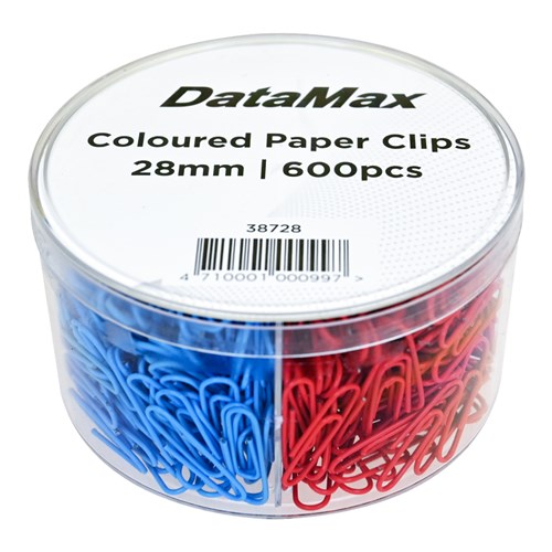 DataMax 38728 Paper Clips Coloured 28mm 600 Pack_1 - Theodist
