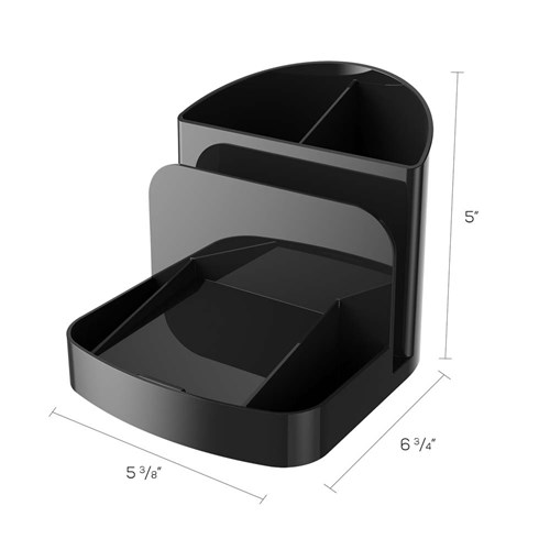 Deflecto 38904 Dlx Desk Organizer, Black_1 - Theodist