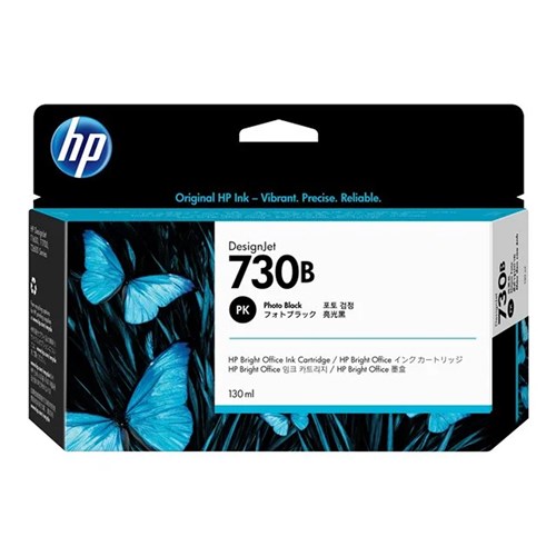 HP 730B Ink Cartridge, Photo Black Design, 130ML, Jet-T1700, New SD Pro MFP, T1600, T2600 - Theodist