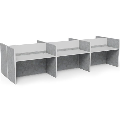Partitioned Workstations 6 Men 4200x1400Wx1200mm - Theodist