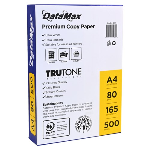 DataMax Premium Copy Paper Ultra White A4 80GSM 500 Sheets_1 - Theodist