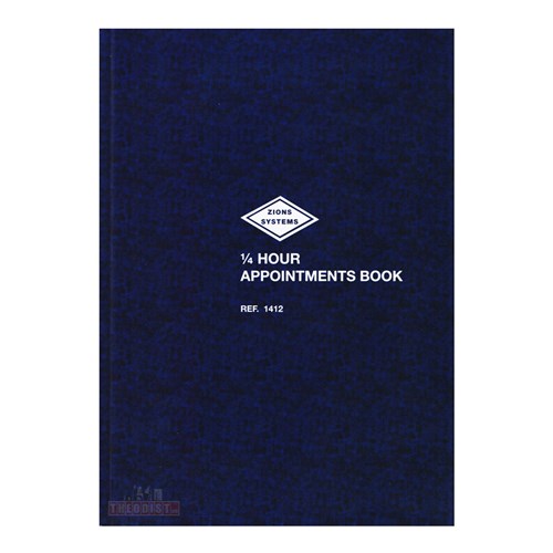 Zions 1412 ¼ Hour Appointment Book 192 Pages - Theodist