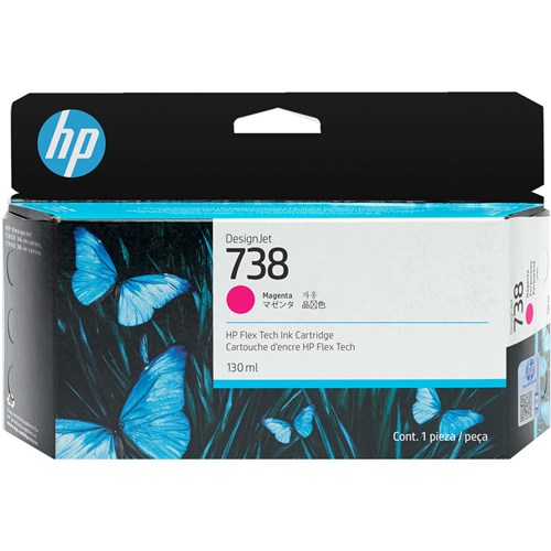 Hp DesignJet 738 Ink Cartridge 130mL Magenta 498N6A - Theodist