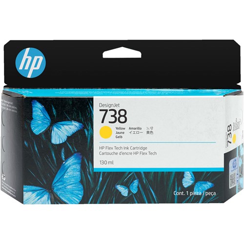 Hp 738 Ink Cartridge DesignJet 130mL Yellow 498N7A - Theodist