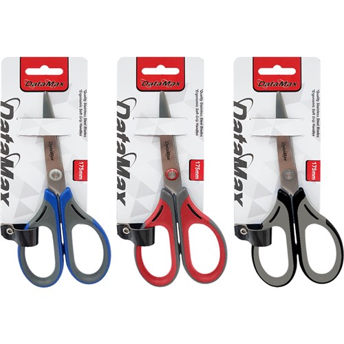 Datamax 5899 Scissors 175mm Soft Grip Handles Grey & Red - Theodist