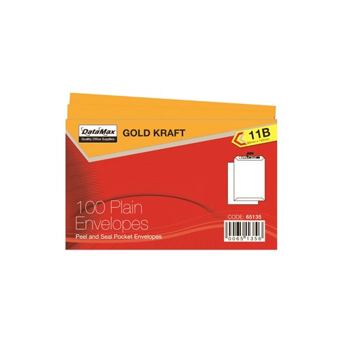 DataMax 65135 11B Gold Kraft Plain Envelopes 90x145mm 100 Pack - Theodist