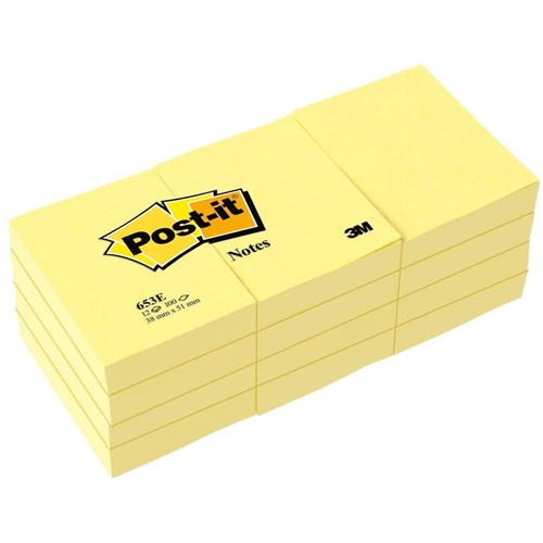 Post-it 653 Small Notes 34.9x47.6mm, Yellow - Theodist