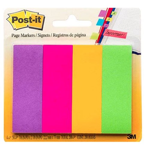 Post-it 671-4AU Page Makers 22.2x73mm 4 Pads - Theodist