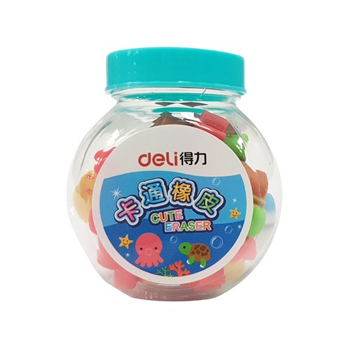 Deli 7533 Cute Fruit/Animal Pencil Erasers 20 Pcs in Jar_1 - Theodist