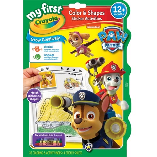 Crayola My First Color & Shapes Sticker Activities Paw Patrol 12+ Months - Theodist