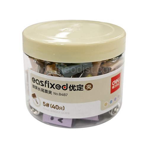 Deli 8487 Foldback Binder Clips Faces 19mm 40 Pack - Theodist