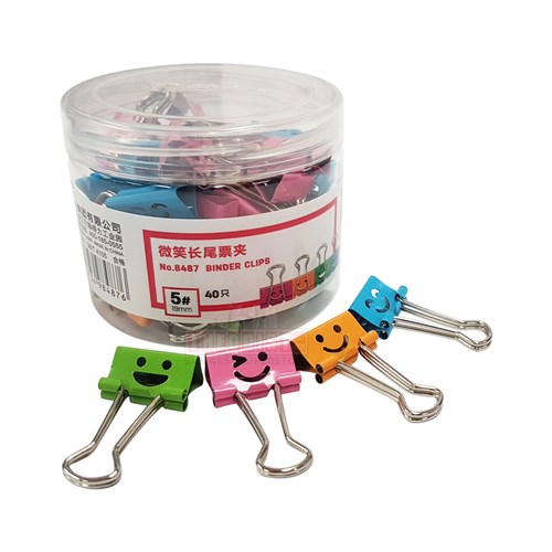 Deli 8487 Foldback Binder Clips Faces 19mm 40 Pack - Theodist