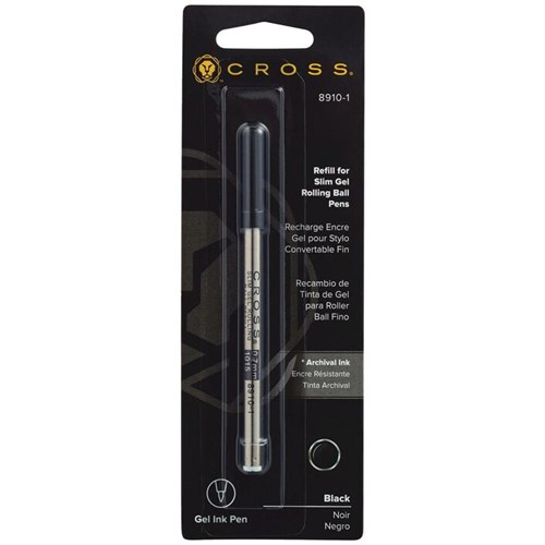 Cross 891 Slim Gel Ink Rollerball Pen Refill, Black - Theodist