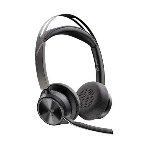 HP Poly Voyager Focus 2 Microsoft Teams Certified USB-C C Headset +USB-C/A Adapter + Charging Stand - Theodist