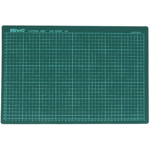 KW-triO 9Z201 Self-Healing Cutting Mat with Grid, Frosted Green, A3, 45x30cm - Theodist