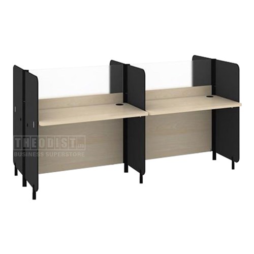 Partitioned Workstations Omega Series 4 Person Desks 2478x1216mm - Theodist