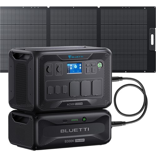 Bluetti Power Station AC500 + B300K Battery + Connector Cable + SPV350D Portable Solar Panel - Theodist