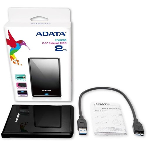 Adata 4TB 2.5" External Hard Drive USB 3.0 AHV620S-4TU31-CBK_2 - Theodist