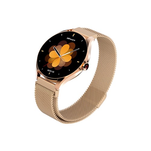 HiFuture Aura2 1.32" Smartwatch with Metallic Frame – Gold - Theodist