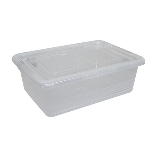 Basics. B7122 Plastic Storage Containers 6 Pack Clear 400x290x131mm_1 - Theodist