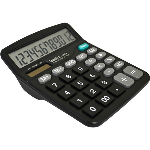 Basics B837 - Desktop Calculator Dual Power 12 Digit - Theodist