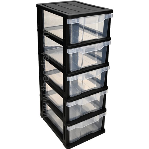 Basic B90033 Storage Organiser 5 Drawers 440Dx320Wx870Hmm - Theodist