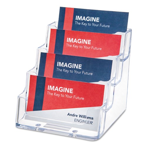 Deflecto 70841 4 Pocket Business Card Holder, 9.8x9.2x9.6cm_1 - Theodist