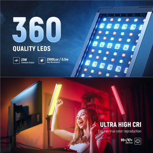 Neewer BH20C Remote RGB Light With Filter and Stand Kit_2 - Theodist