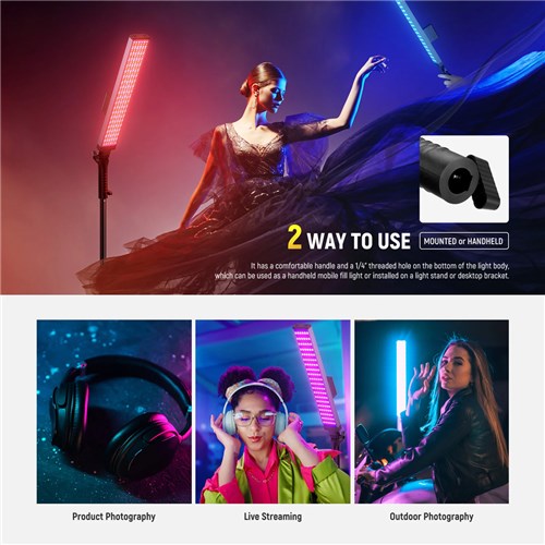 Neewer BH20C Remote RGB Light With Filter and Stand Kit_7 - Theodist