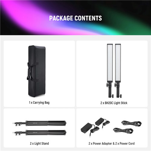Neewer BH20C Remote RGB Light With Filter and Stand Kit_8 - Theodist