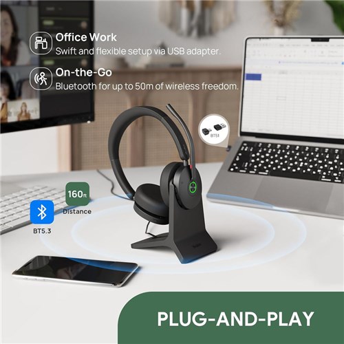 Yealink BH74 Headset USB-C/A Bluetooth Wireless Active Noise Cancellation with Stand_6 - Theodist