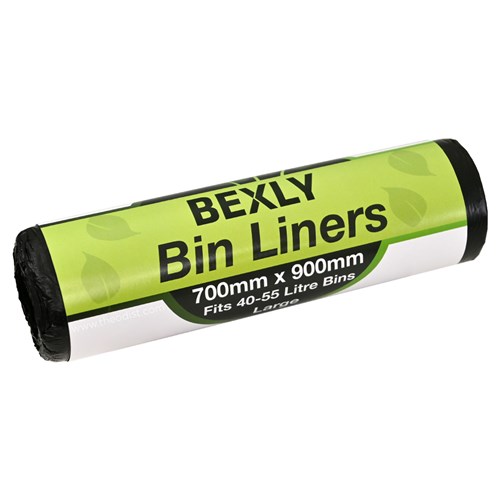 Bexly BL-L Bin Liners 700x900mm Fits 40-55 Litre Bins Large 20 Bags/Roll - Theodist