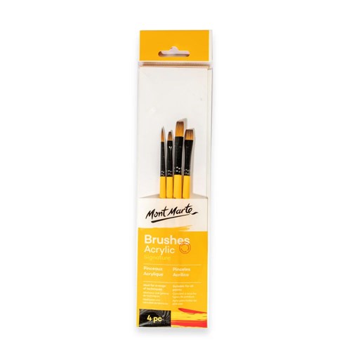 Mont Marte BMHS0011 Brushes Acrylic Signature 4pc - Theodist