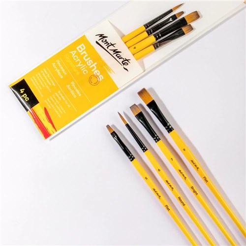 Mont Marte BMHS0011 Brushes Acrylic Signature 4pc_1 - Theodist