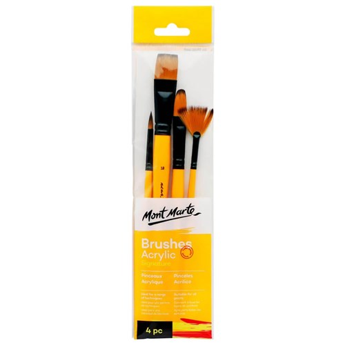 Mont Marte BMHS0012 Brushes Acrylic Signature 4pc - Theodist