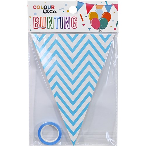 Colour & Co. Bunting Triangular 12 Flags 13x18cm with 5m Ribbon, Assorted Colour_3 - Theodist
