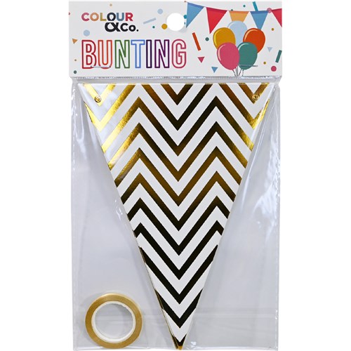Colour & Co. Bunting Triangular 12 Flags 13x18cm with 5m Ribbon, Assorted Colour_5 - Theodist