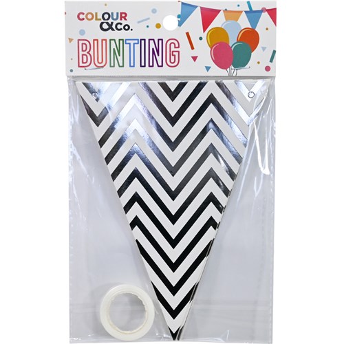 Colour & Co. Bunting Triangular 12 Flags 13x18cm with 5m Ribbon, Assorted Colour_6 - Theodist