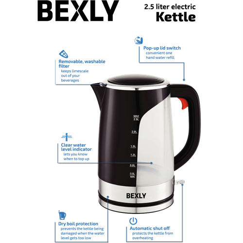 Bexly Electric Kettle Stainless 2.5L_1 - Theodist