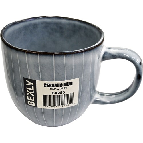 Bexly BX255 Ceramic Mug, 415mL, Grey - Theodist