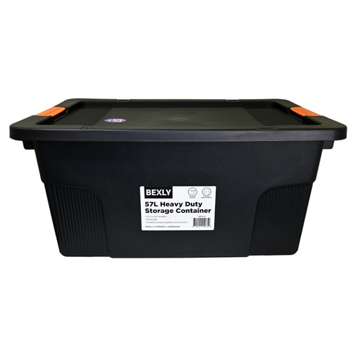 Bexly BX6741 Plastic Heavy Duty Storage Container 57L Black 636x436x295mm - Theodist