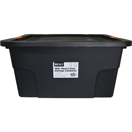 Bexly BX6742 Plastic Heavy Duty Storage Container 100L Black 755x515x380mm - Theodist