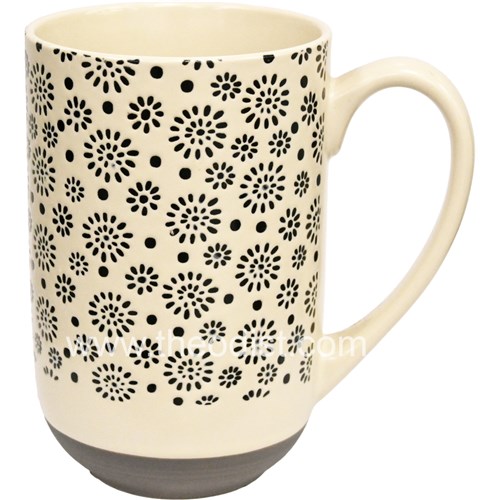 Bexly BX684 Ceramic Mug, White with Assorted Black Engraving Designs, 590mL_2 - Theodist