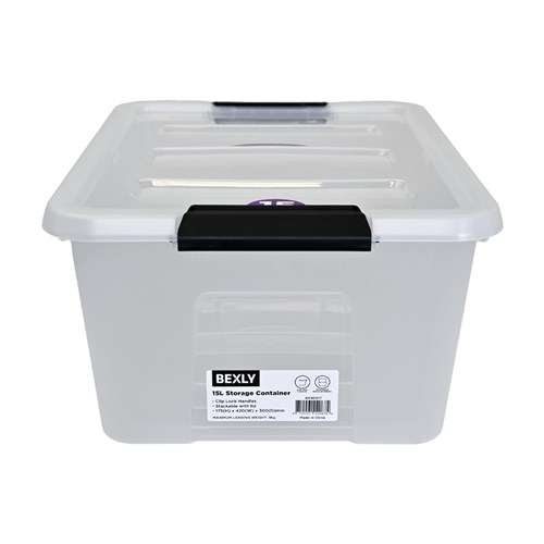 Bexly BX90017 Plastic Storage Container 15L Clear 175x420x300mm_1 - Theodist
