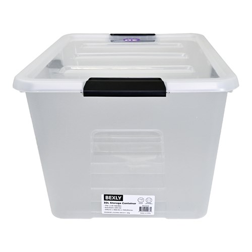 Bexly BX90018 Plastic Storage Container 30L Clear 255x480x345mm_1 - Theodist