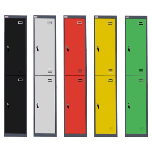 BZLKS2 Coloured Steel Locker Double Door 1850x380x450mm - Theodist